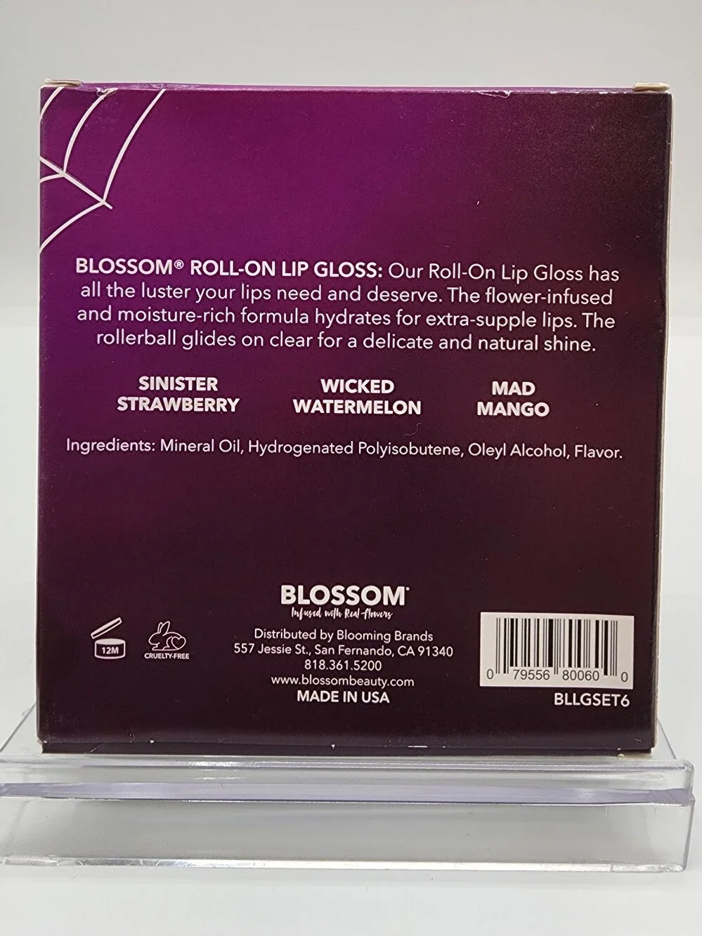 BLOSSOM Roll-On Lip Gloss Trio NIB